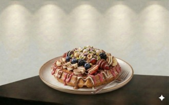 Orman Meyveli Waffle görseli