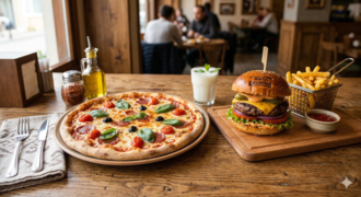 Pizza + Burger görseli