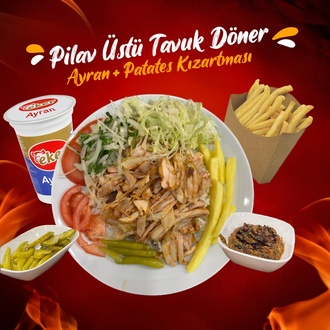 Pilav Üstü Tavuk Döner (120 Gr.) & Ayran Menü görseli