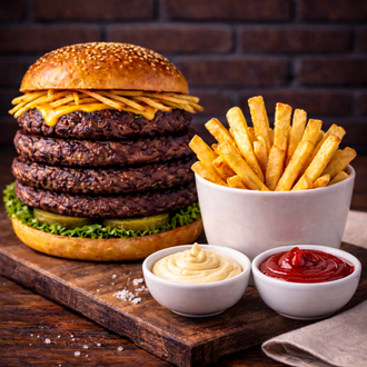 Two Doubles Barbeque Burger Menü 2 görseli