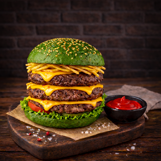 Green Triplex Demi Glace Burger (Patatessiz) görseli