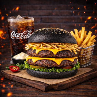 Black Double Cheeseburger Menü görseli