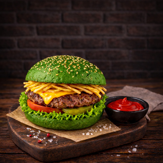 Green Barbeque Burger (Patatessiz) görseli