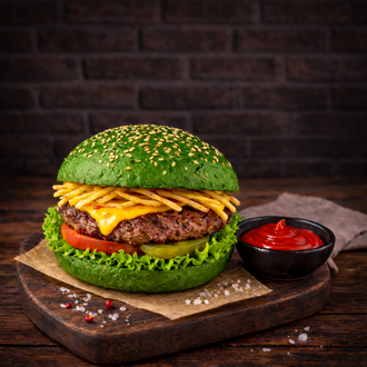 Green Cheeseburger (Patatessiz) görseli