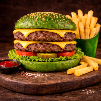 Green Double Café De Paris Burger Menü 2 görseli