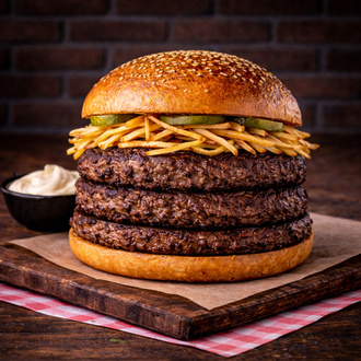 Triplex Garlic Mushroom Burger (Patatessiz) görseli