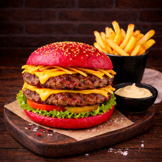 Red Double Garlic Mushroom Burger Menü 2 görseli
