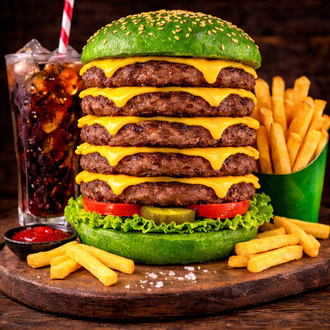 Green Five Floors Blue Cheeseburger Menü görseli