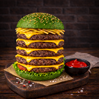 Green Five Floors Cheeseburger (Patatessiz) görseli