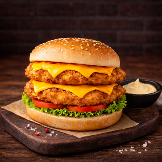 Chicken Double Blue Cheese Burger (Patatessiz) görseli