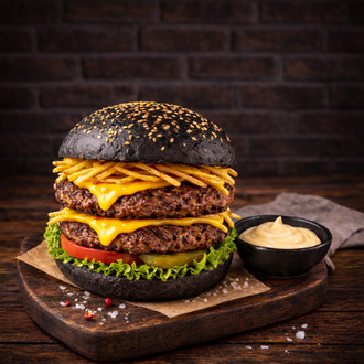 Black Double Klasik Burger (Patatessiz) görseli