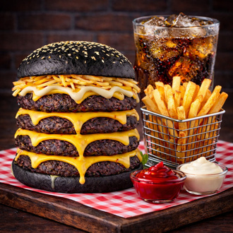 Black Two Doubles Cheese & Bacon Burger Menü görseli