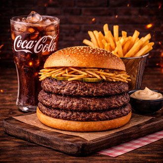 Triplex Barbeque Burger Menü görseli
