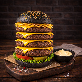 Black Two Doubles Café De Paris Burger (Patatessiz) görseli