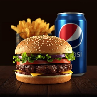 Hamburger + Cips + Cola görseli