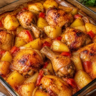 Fırında Tavuklu Patates Yemeği görseli