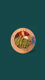 Pesto Soslu Çıtır Tavuk Bowl görseli