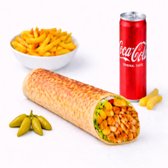 Hatay Usulü Soslu Tavuk Döner Dürüm Menü (120 G, 330 Ml) görseli