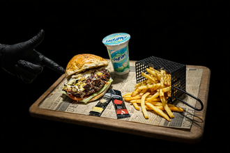 Paydos Burger Menü (Cream Pesto Sarımsaklı Sos) (Ayran) görseli