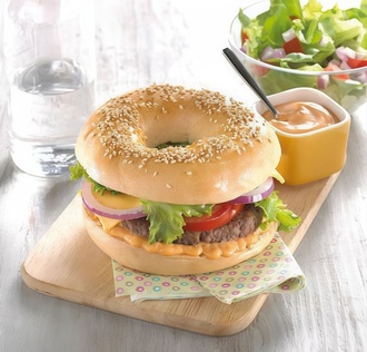 Bagel Hamburger Cheese görseli