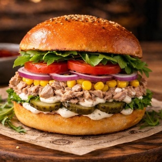 Ton Balıklı Burger görseli