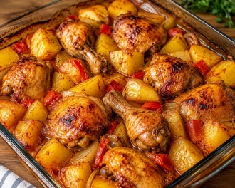 Fırında Tavuklu Patates Yemeği görseli