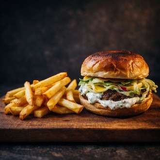 Yoğurtlu Köfte Burger görseli