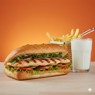 Ekmek Arası Izgara Tavuk Menü görseli