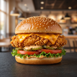 Tavuk Cheeseburger (Chicken Cheeseburger) görseli