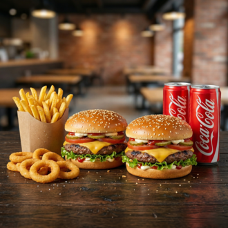 2'Li Köfte Cheeseburger Menü -Double Meatball Cheeseburger Combo görseli