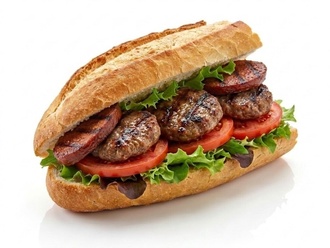 Karışık Ekmek Arası Sandviç (Sucuk & Izgara Köfte) görseli