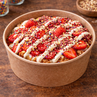 Bi Beyaz Çikolata & Çilek Waffle (Bowl) görseli