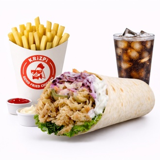 Krizpi Wrap + İçecek + Patates Kızartması + 2 Adet Sos görseli