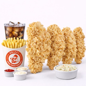 Krizpi Tenders + İçecek + Patates Kızartması + 3 Adet Sos görseli