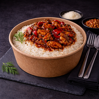 Pilav Üstü Barbekü Soslu Tavuk (400 Gr.) görseli