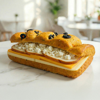 Focaccıa Bes Peynırlı Sandvıc görseli