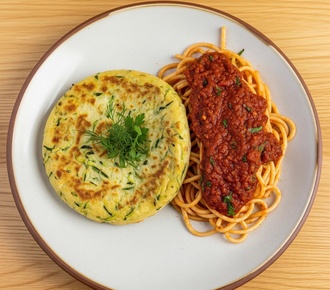 Fırın Mücver & Salçalı Spagetti Makarna görseli