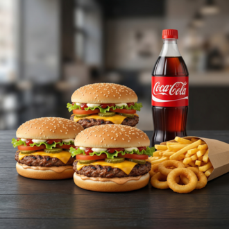 3'Lü Köfte Cheeseburger Menü -Triple Meatball Cheeseburger Menu görseli