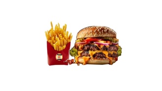 Double Cheese Burger & Patates görseli