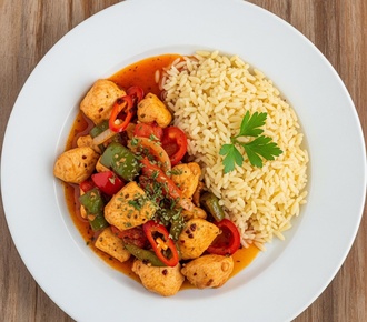 Acılı Tavuk Sote ,Pirinç Pilavı görseli