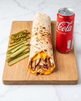 Cheddarlı Zurna Tavuk Döner Dürüm + Coca Cola (330 Ml.) görseli