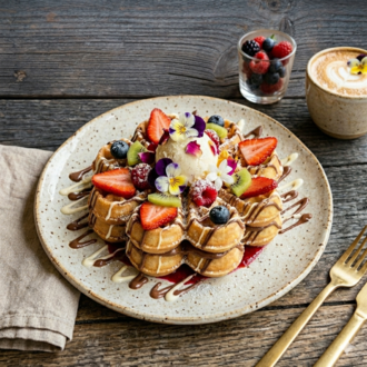 Tabakta Çift Katlı Waffle görseli