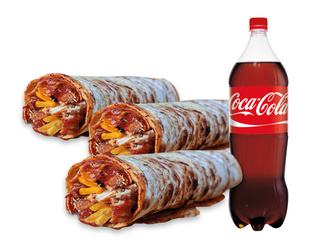 3'Lü Ekonomik Tavuk Döner Dürüm Menü görseli