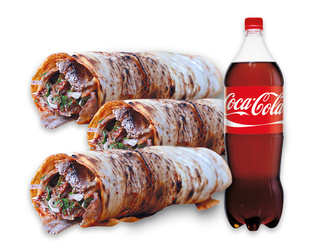 3'Lü Ekonomik Et Döner Dürüm Menü görseli
