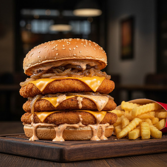 Trible Tavuk Burger görseli