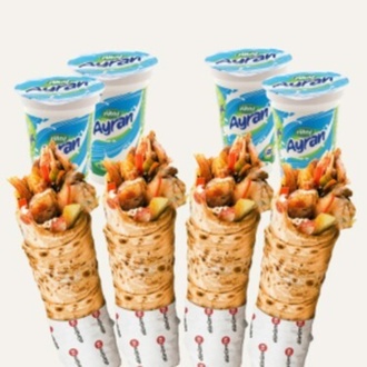 Efsane 4'Lü ( 4 Dürüm + 4 Ayran ) görseli