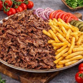 1 Kg Odun Ateşi Yaprak Et Döner Aile Menü +☕Dibek Kahvesi Hediye🎁 görseli