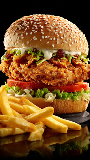 Çıtır Tavuklu Burger + Patates Kızartması görseli