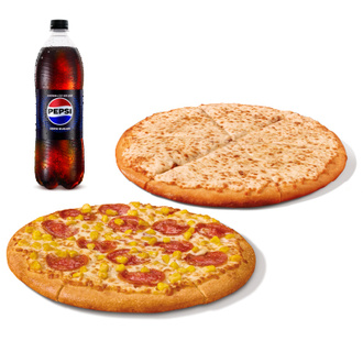 2 Orta Boy Pizza + Pepsi Zero Sugar (1 L.) görseli