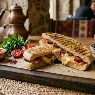 Sucuklu Kaşarlı Antakya Bazlama Tost görseli